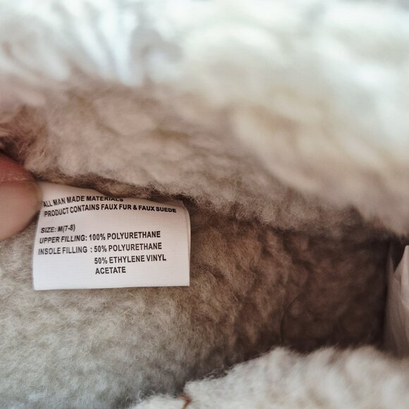 NWoB MUK LUKS Faux-Felted Wool Faux-Fur Lining Slippers Blue Beige Knit Cuff - Picture 12 of 12